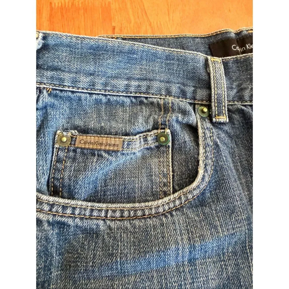 Vintage Y2K 2000s Calvin Klein Jeans Relaxed Straight Baggy Wide jeans 36 VTG‎